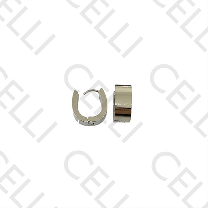 Oval Steel Hoop Earrings