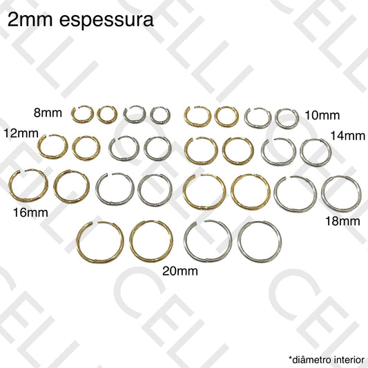 Steel Hoop Earrings - simple 2mm (thin)