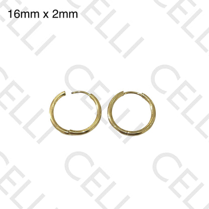 Steel Hoop Earrings - simple 2mm (thin)
