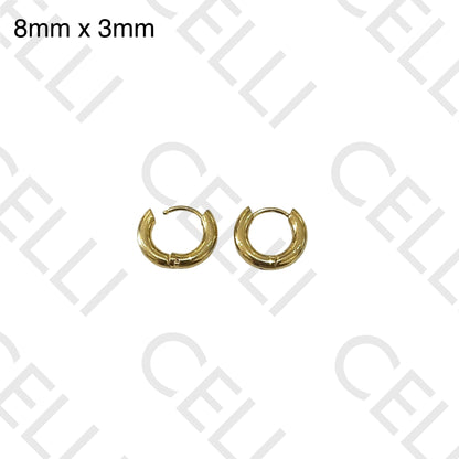 Steel Hoop Earrings - simple 3mm