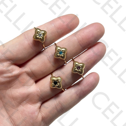 Steel Ring - Bright Colorful Clover