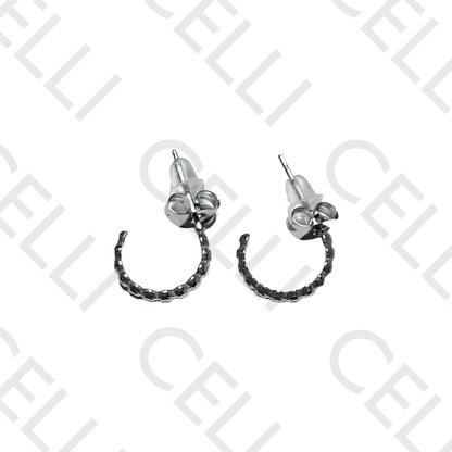 钢质耳环 - 迷你圈