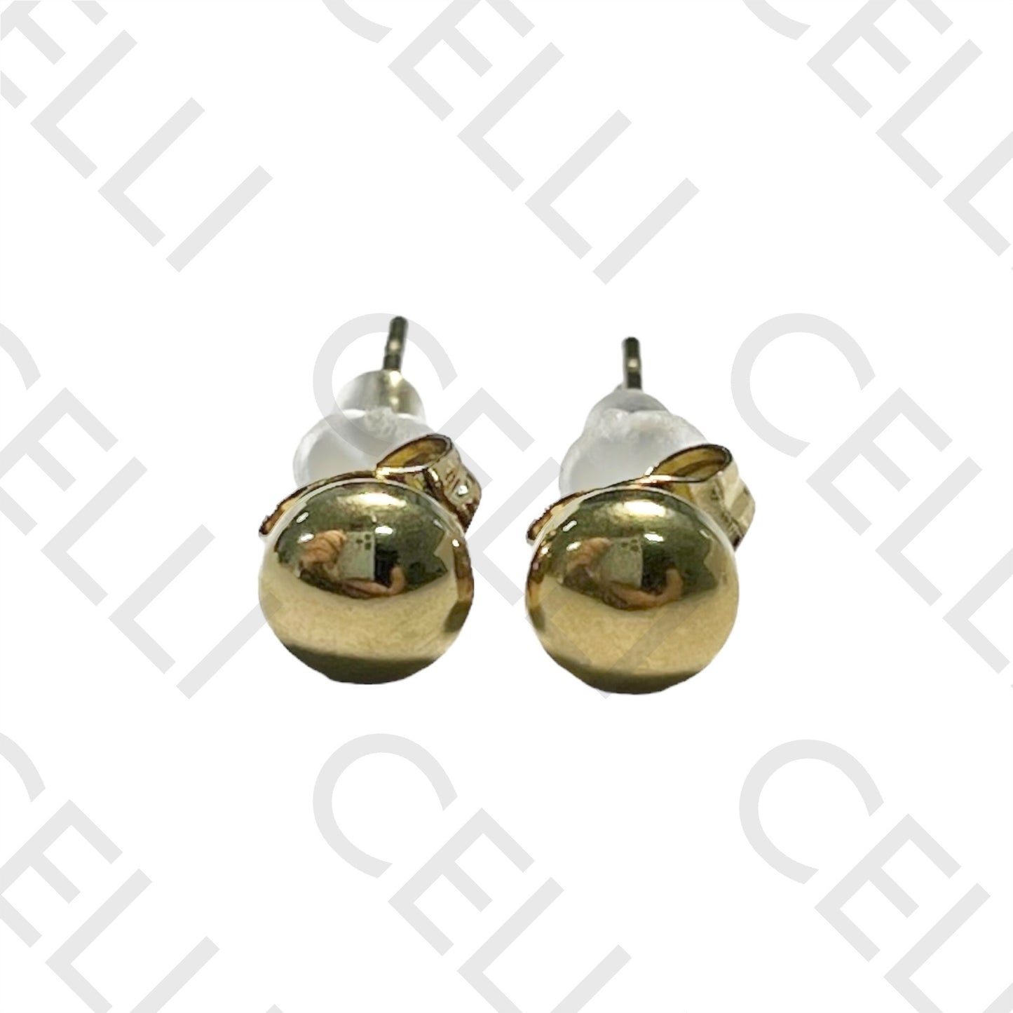 迷你钢耳环 - 光滑圆形