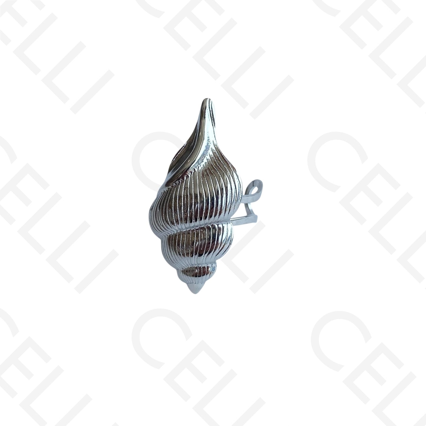 Steel Ring - teardrop with brilliants