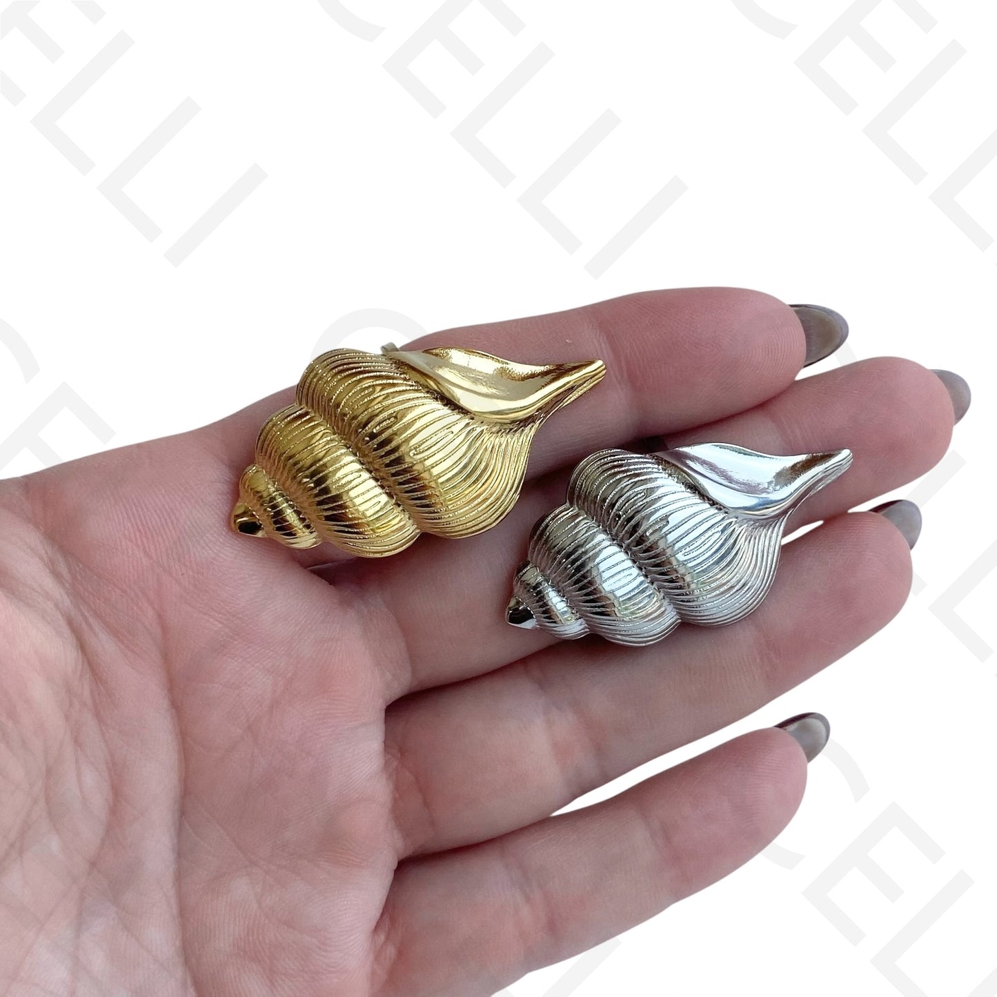 Steel Ring - teardrop with brilliants