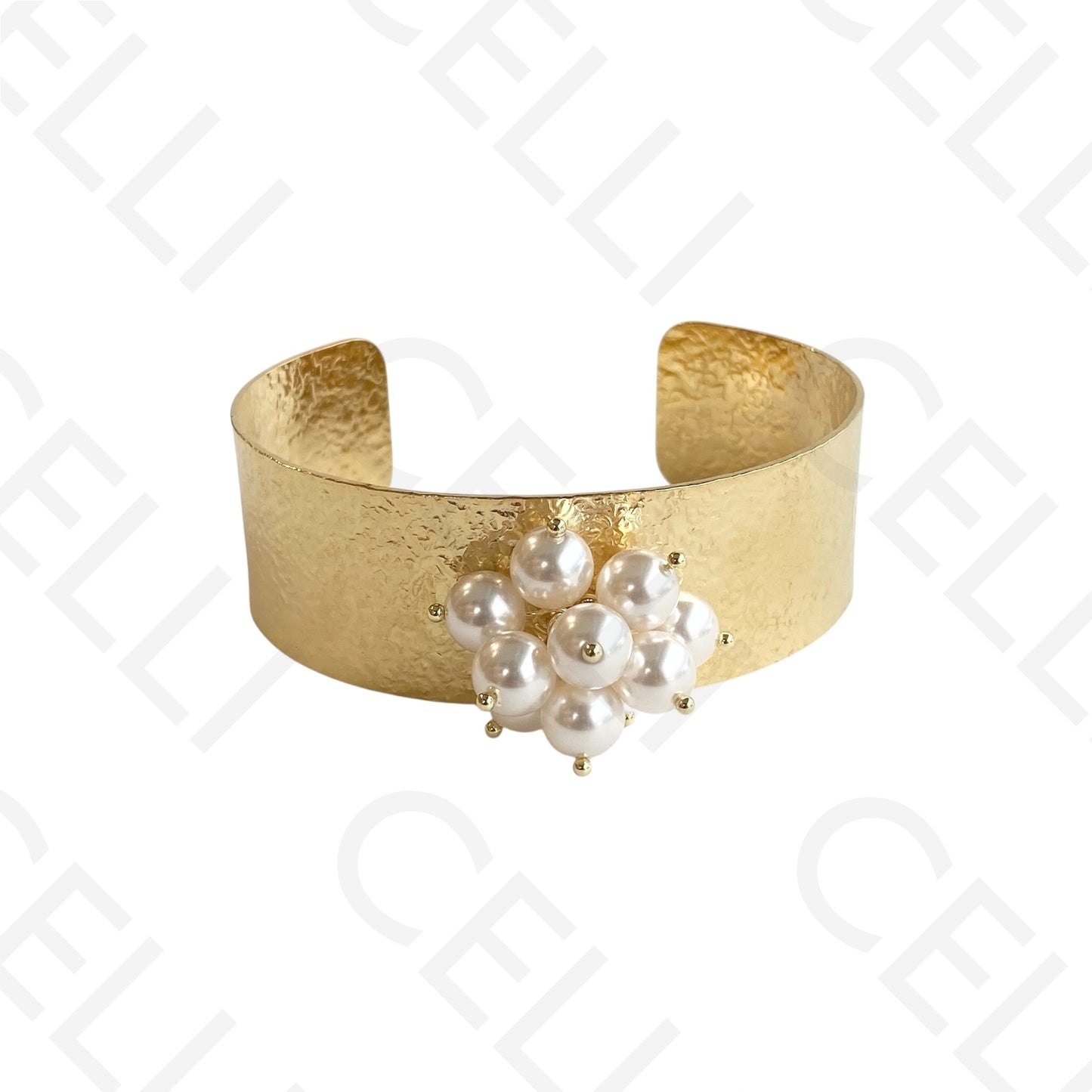 Adjustable Steel Bracelet - Pearls