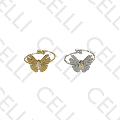 Steel Ring - Butterfly with Brilliant