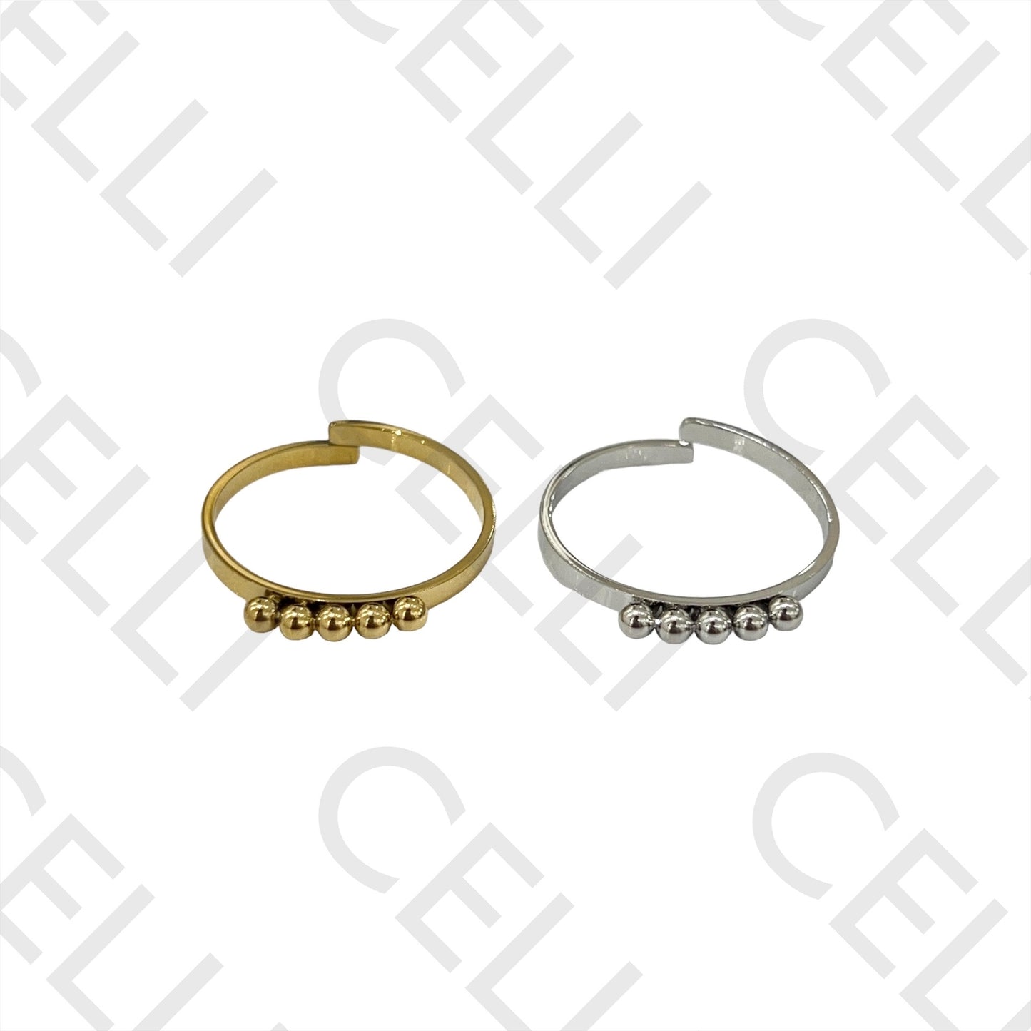 Anillo de acero - 5 bolas