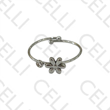 Cargar imagen en el visor de la galería, Anillo de Acero - Flor con diamante
