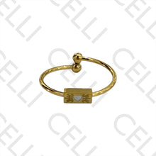 Cargar imagen en el visor de la galería, Anillo de Acero - Rectangular con corazón
