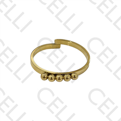 Anillo de acero - 5 bolas