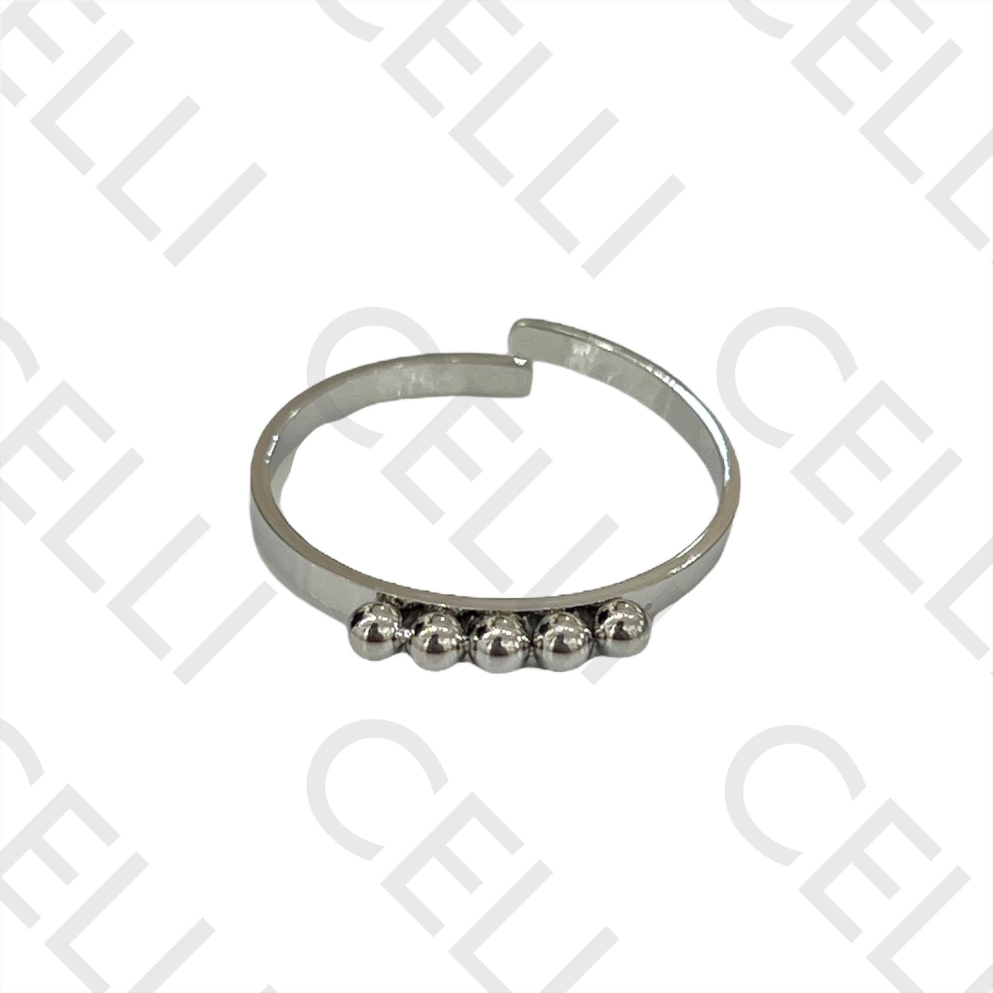 Anillo de acero - 5 bolas