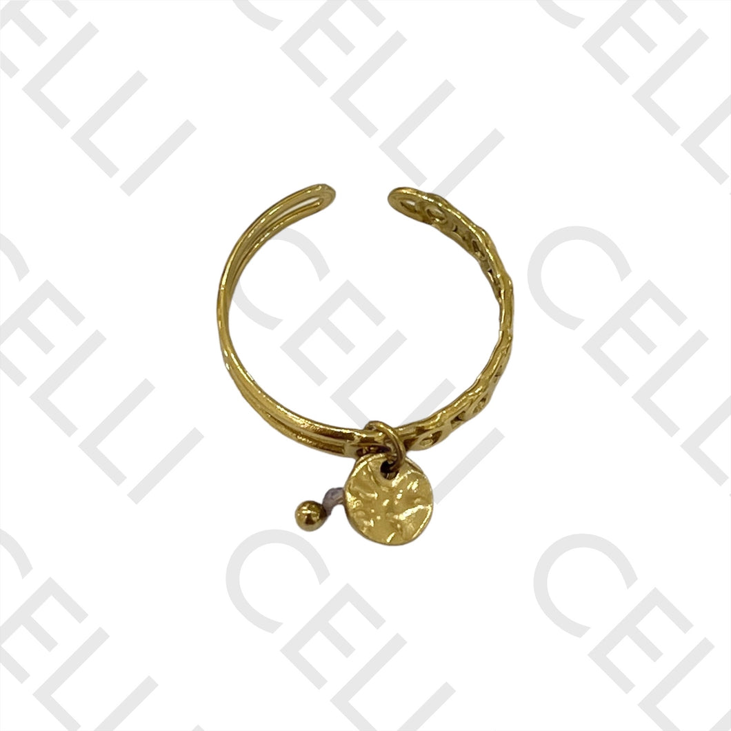 Anillo de acero - placa martillada para colgar