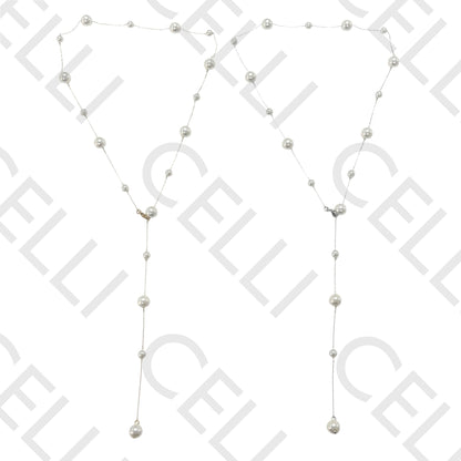 Steel necklace - pearls