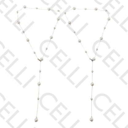 Steel necklace - pearls