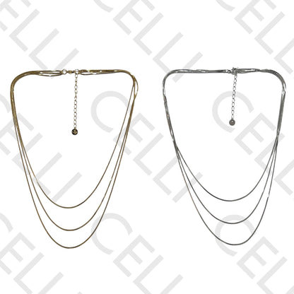 Steel Necklace - Triple Square Snake