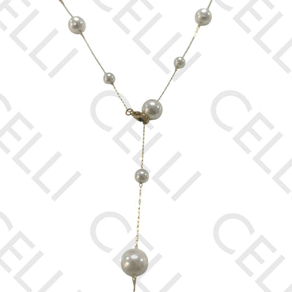Steel necklace - pearls