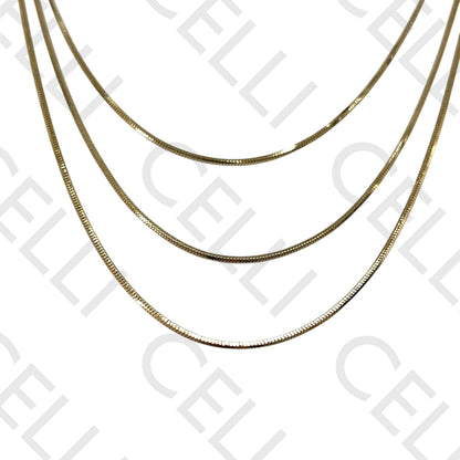 Steel Necklace - Triple Square Snake