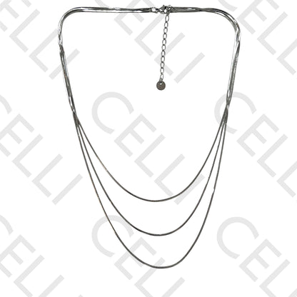 Steel Necklace - Triple Square Snake