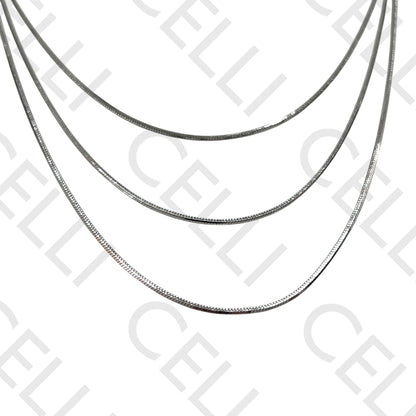 Steel Necklace - Triple Square Snake