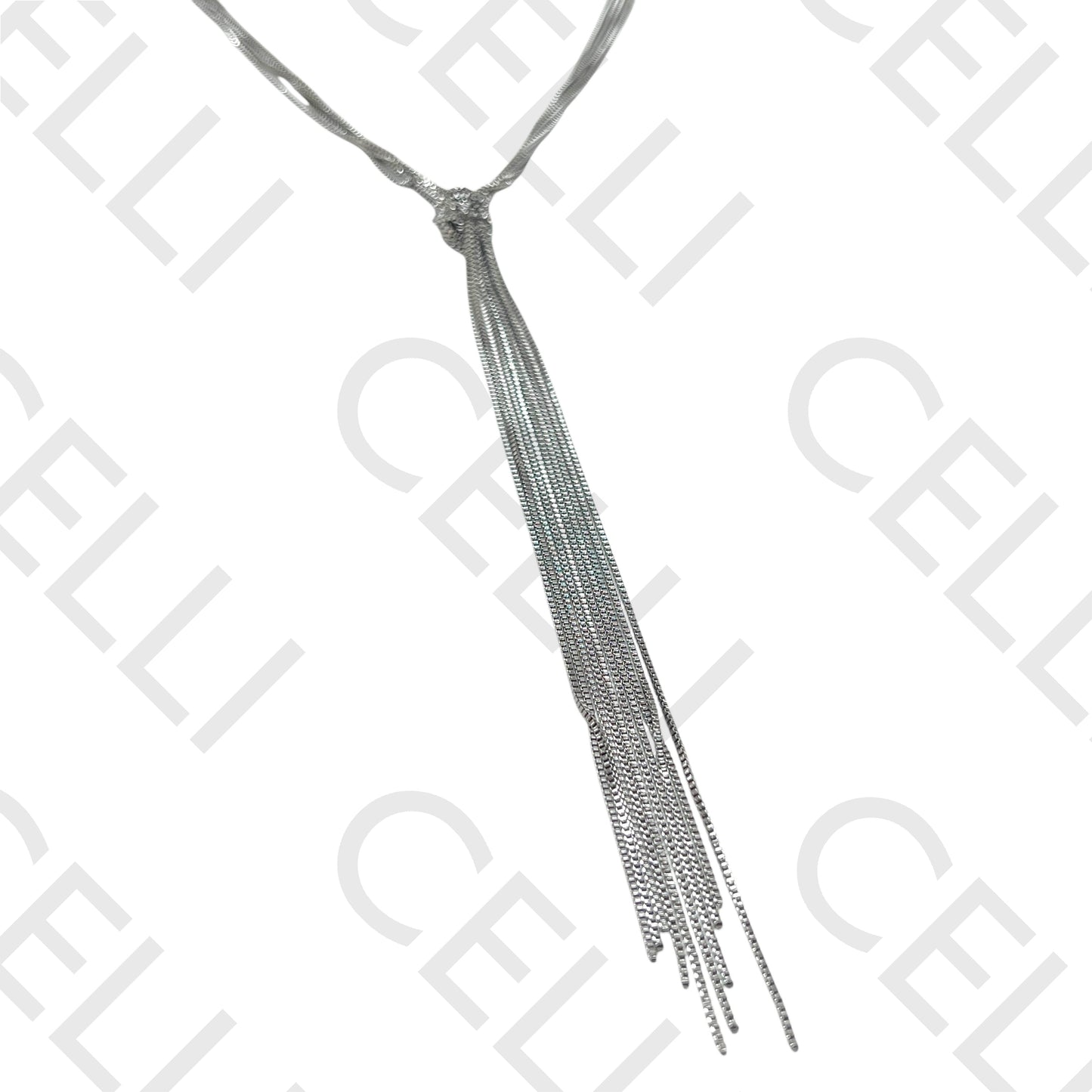 Steel Necklace - 5 Chains with Knot