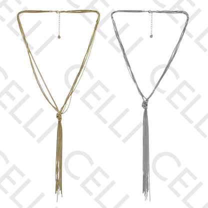 Steel Necklace - 5 Chains with Knot