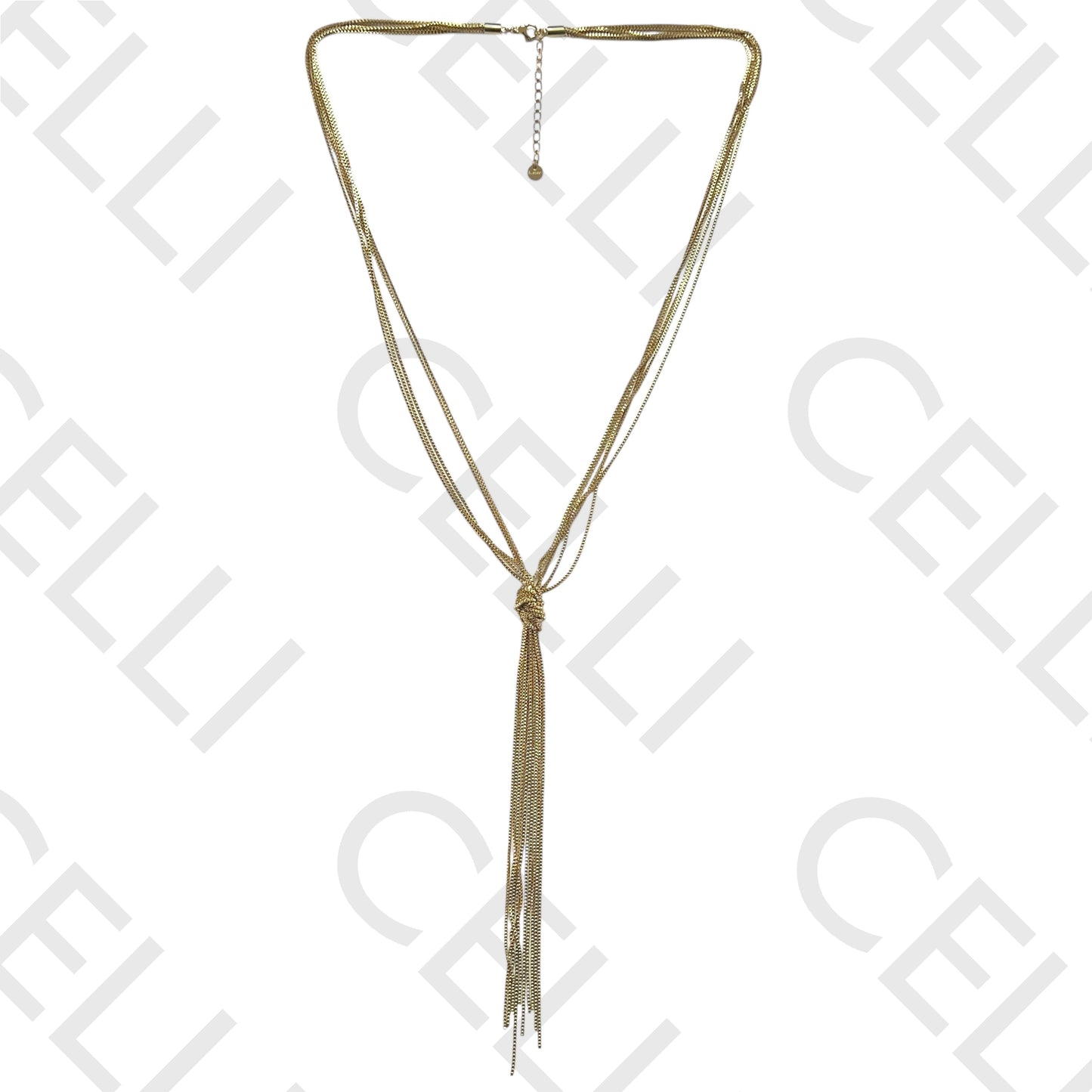 Steel Necklace - 5 Chains with Knot