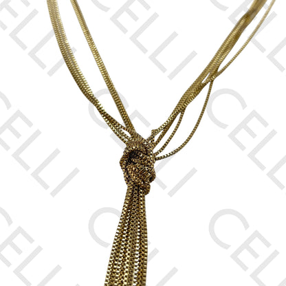 Steel Necklace - 5 Chains with Knot