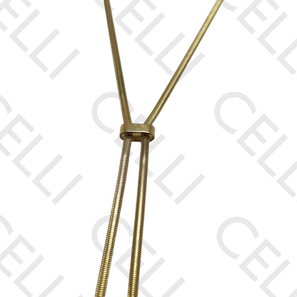 Steel Necklace - Adjustable Round Snake