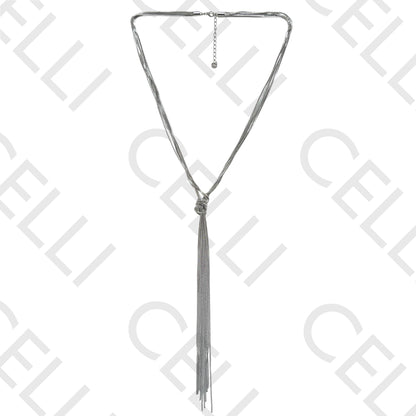 Steel Necklace - 5 Chains with Knot