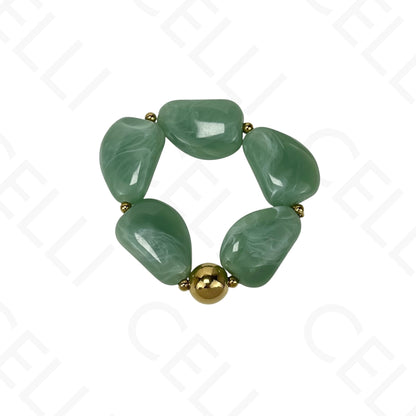 Steel necklace/bracelet - large resin beads (4 colors)
