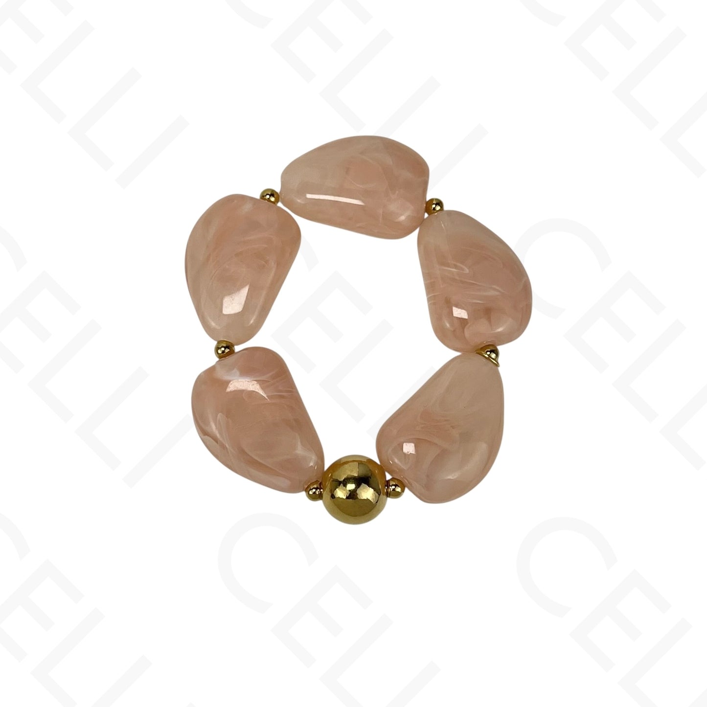Steel necklace/bracelet - large resin beads (4 colors)