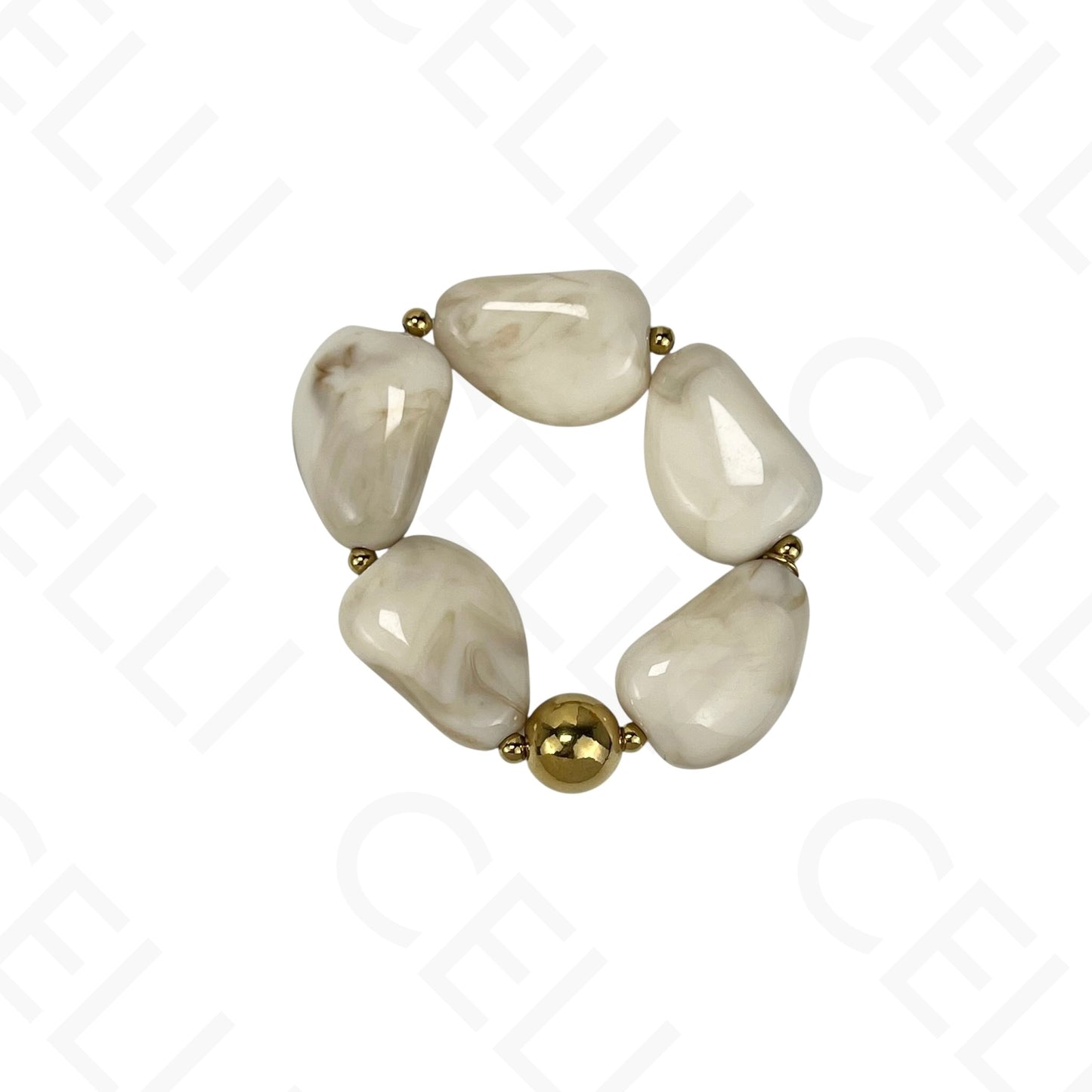 Steel necklace/bracelet - large resin beads (4 colors)