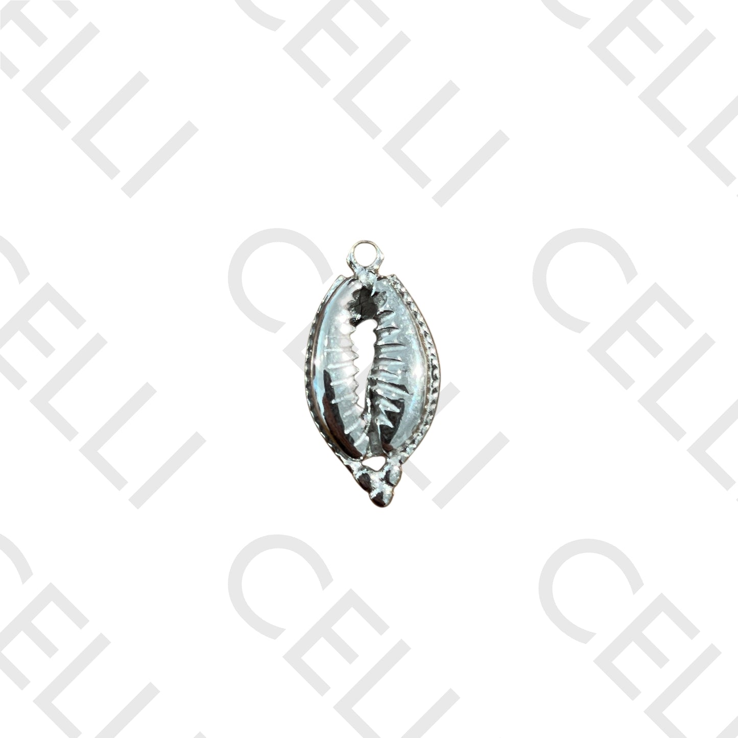 Medalha de Aço - buzio beijinho com duas argolas (2 und.)