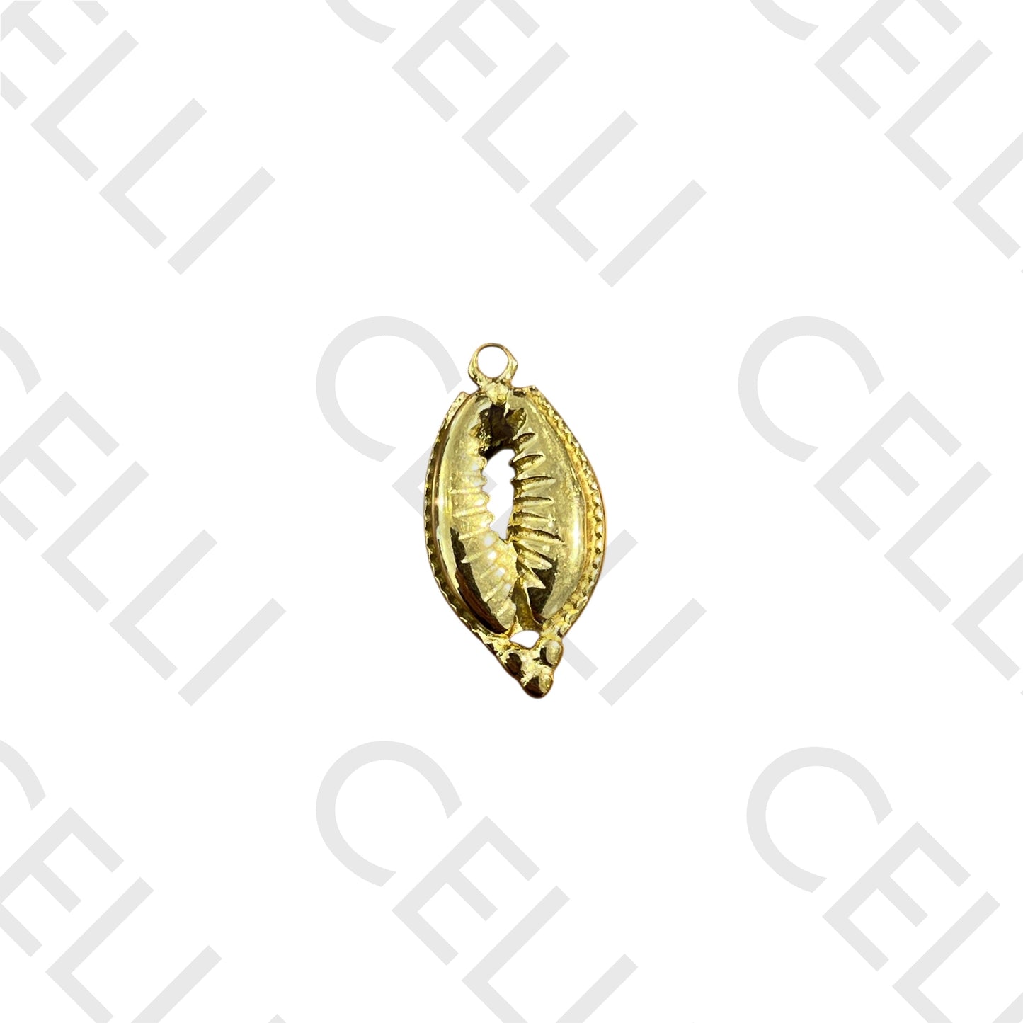 Medalha de Aço - buzio beijinho com duas argolas (2 und.)