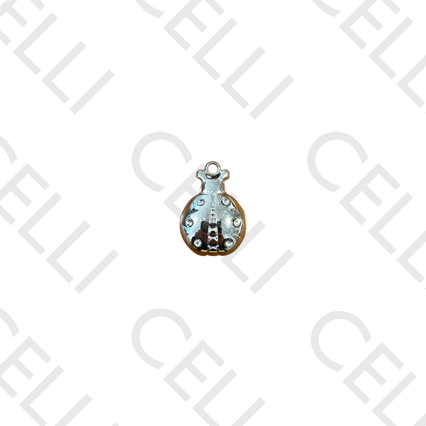 Medalha de Aço - joaninha com brilhantes (1 und.)