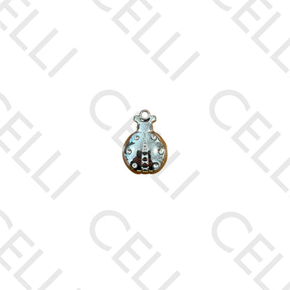 Medalha de Aço - joaninha com brilhantes (1 und.)