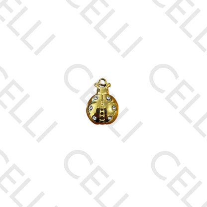 Medalha de Aço - joaninha com brilhantes (1 und.)