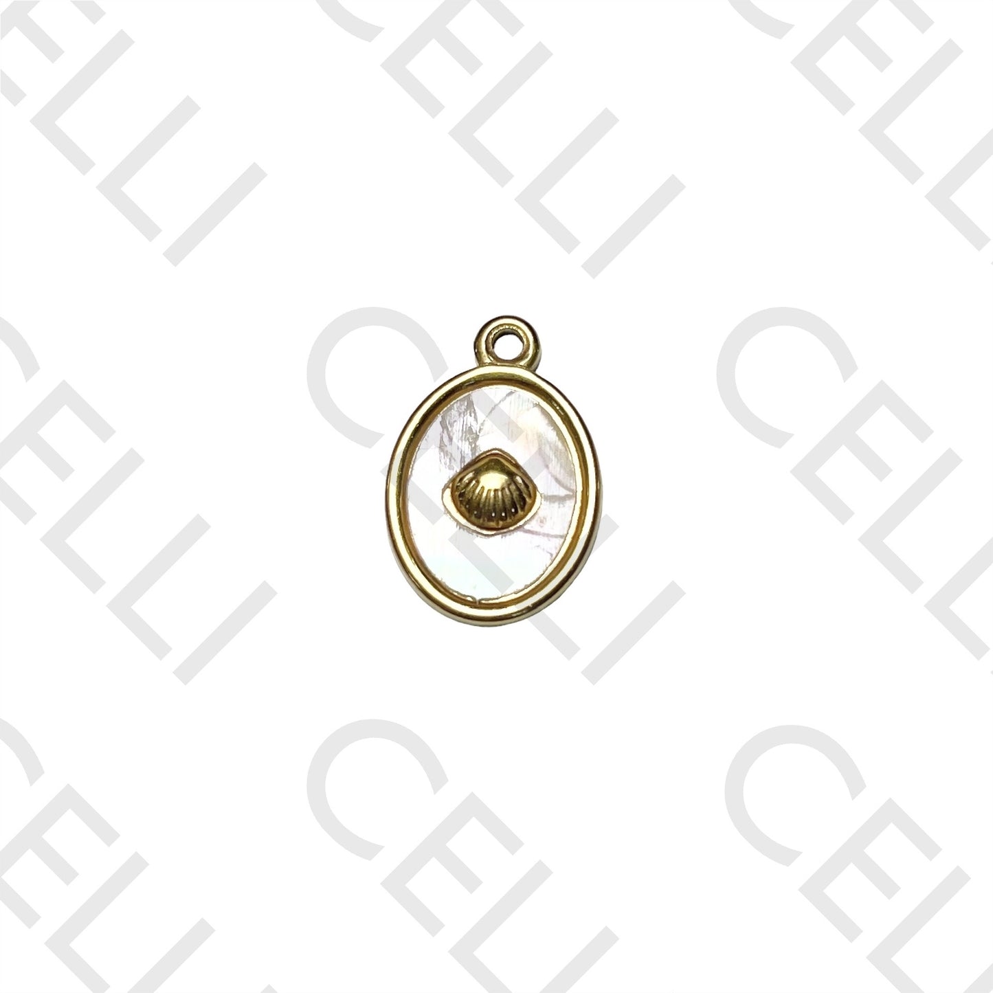 Medalha de Aço - concha com madrepérola