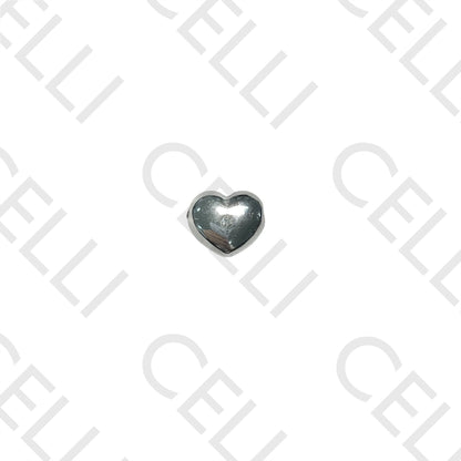 Medalha de Aço - coração entremeio com brilhante