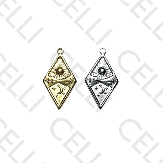 Medalha de Aço - losango com sol, lua e estrelas