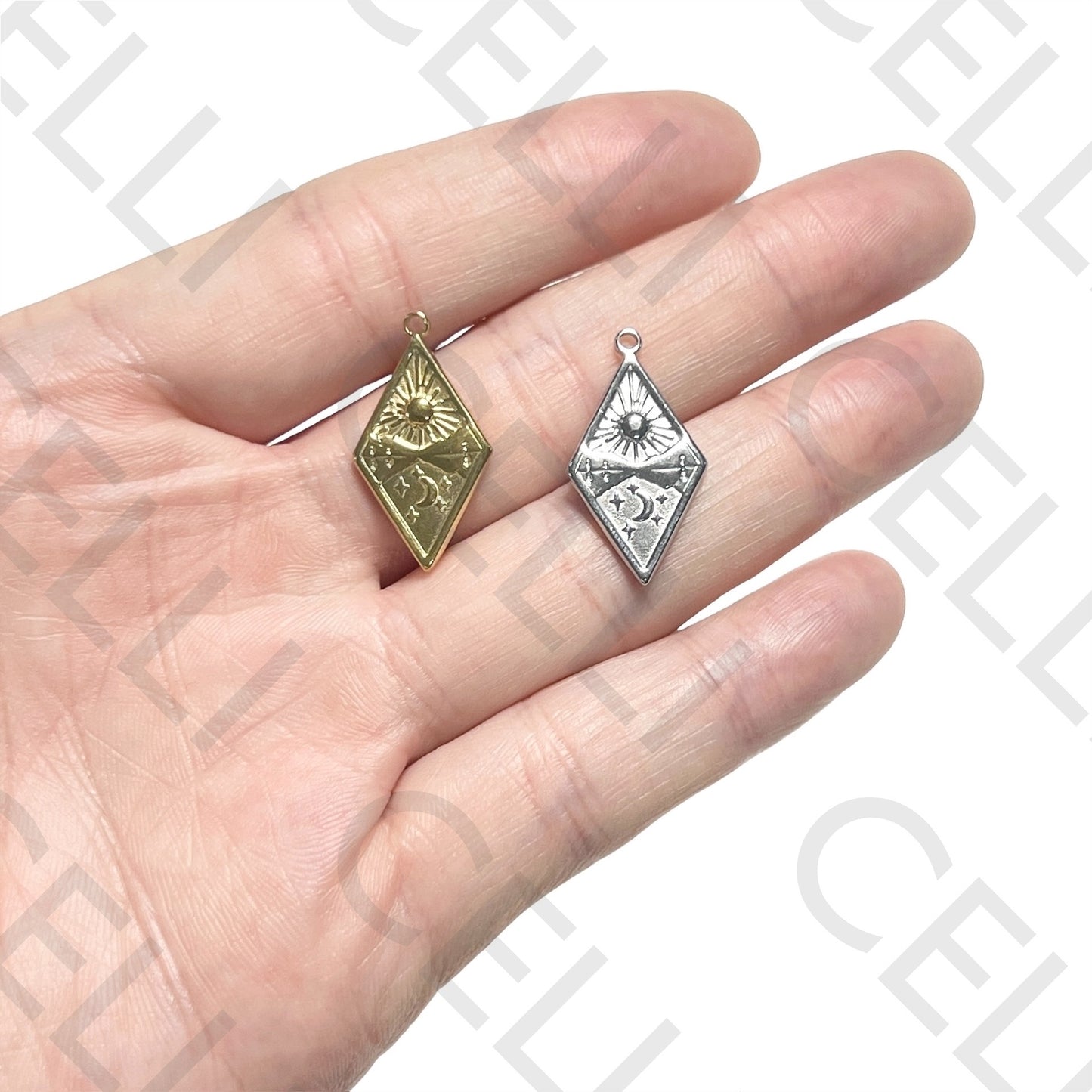 Medalha de Aço - losango com sol, lua e estrelas