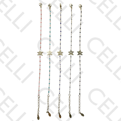 不锈钢手链 - 珐琅海星