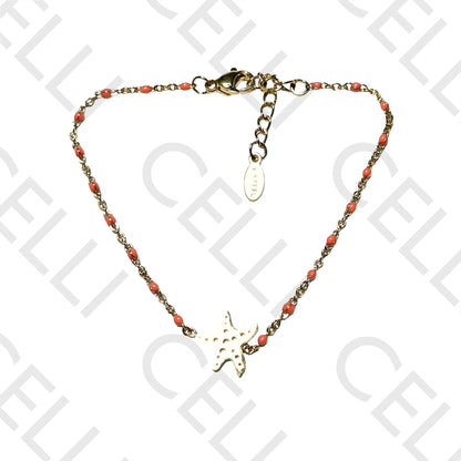 不锈钢手链 - 珐琅海星