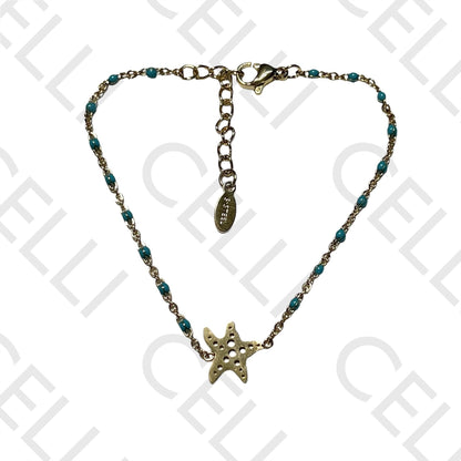 不锈钢手链 - 珐琅海星