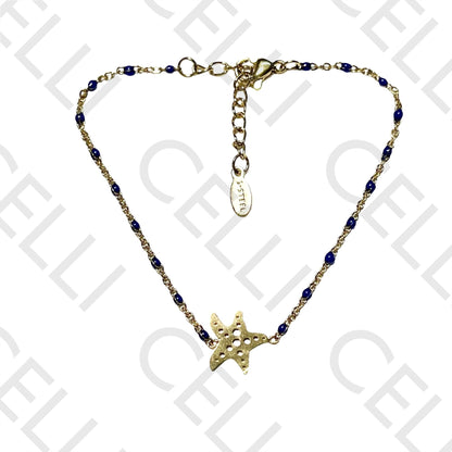 不锈钢手链 - 珐琅海星