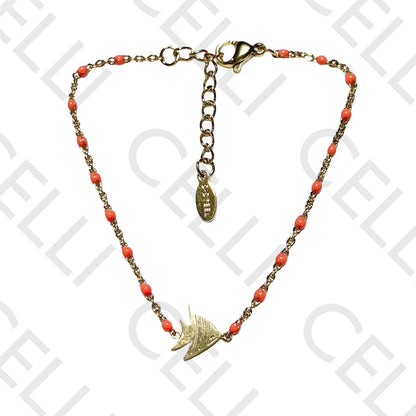 不锈钢手链 - 珐琅鱼形