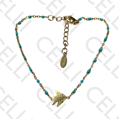 不锈钢手链 - 珐琅鱼形