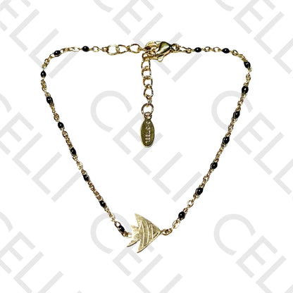 不锈钢手链 - 珐琅鱼形