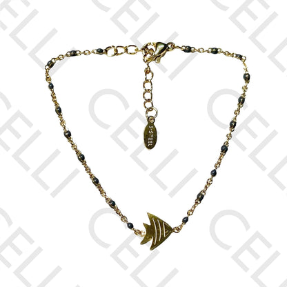 不锈钢手链 - 珐琅鱼形